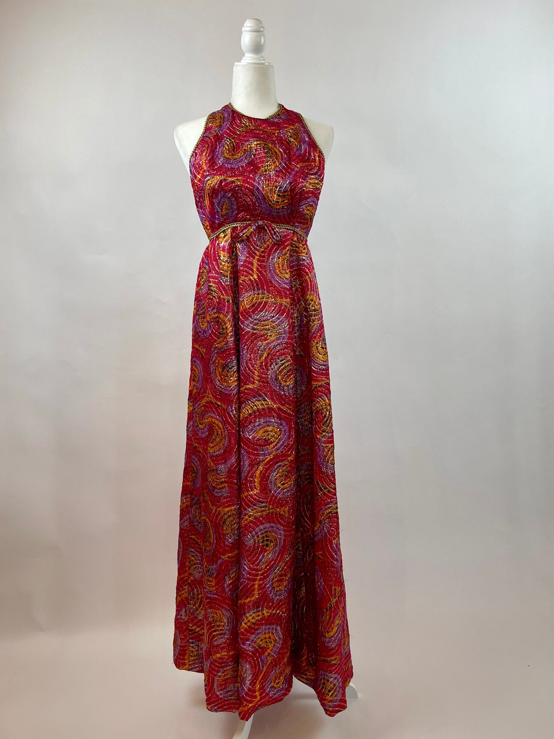 70's Psychedelic Hawaiian Floral Wrap Shift Dress by Futura Couture