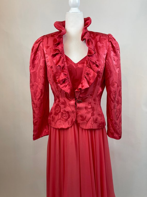 1980s Lillie Rubin Pink Dress with Jacket