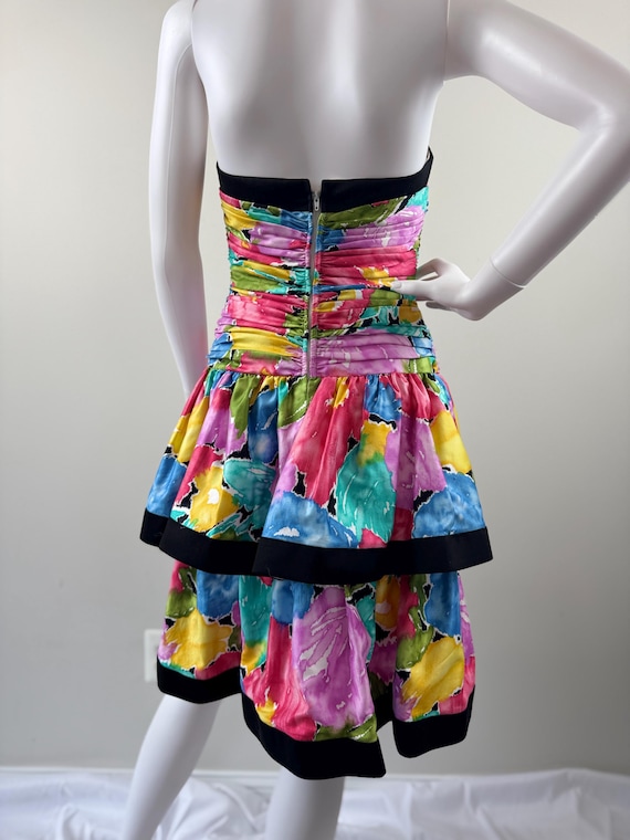 1980s A.J. Bari Abstract Floral Dress - image 7