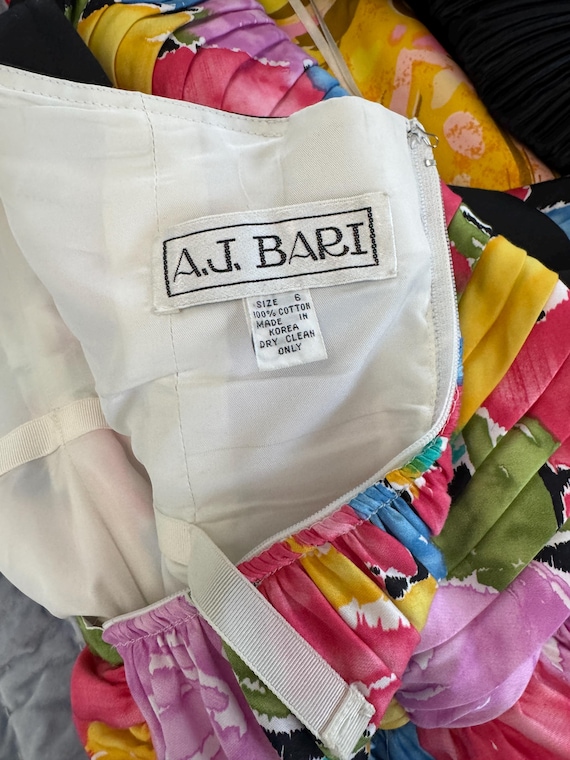 1980s A.J. Bari Abstract Floral Dress - image 2