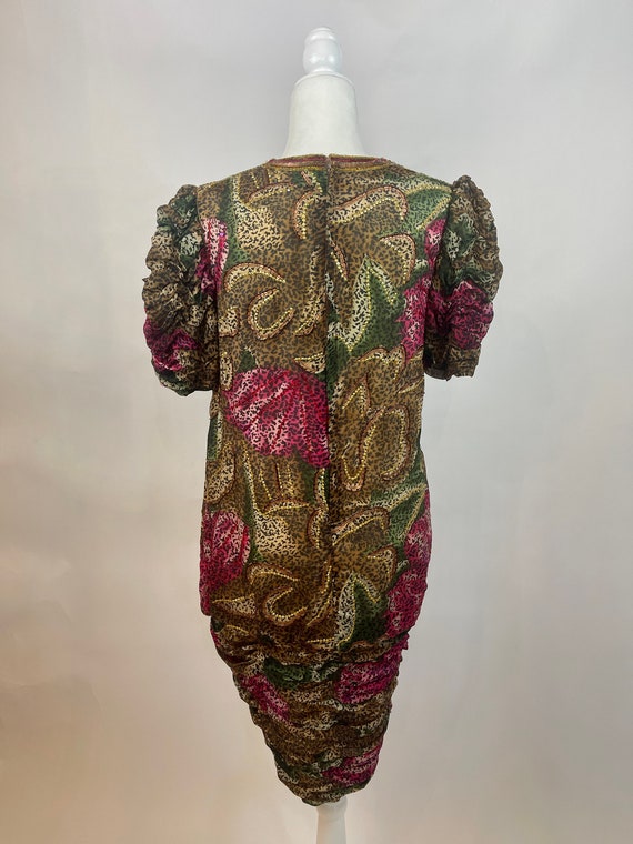 1970s Judith Ann Abstract Animal Print Dress - image 4