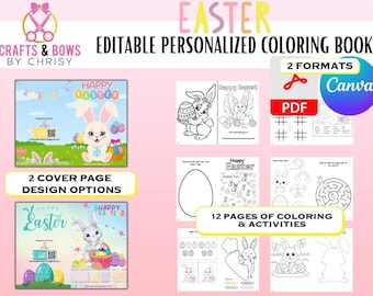 Personalisiertes Oster Mal- & Aktivitätsbuch | Sofortdownload | Osterkorb-Stoffer