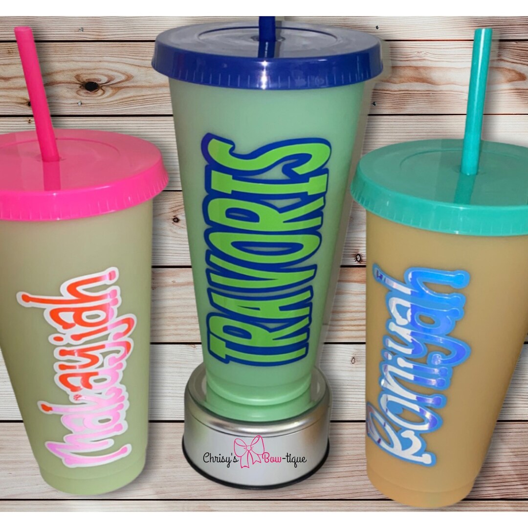 Personalized Color Changing Plastic Cup Etsy