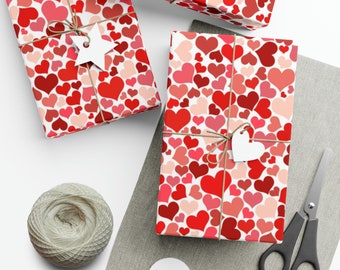 Papel de regalo con patrón de corazón, papel de regalo de amor, papel de regalo con patrón de corazones, papeles de regalo