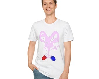 Poison Love design T-Shirt | red and blue pill illustration