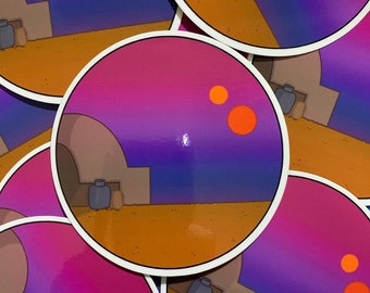 Binary Sunset— Star Wars— 3 in. vinyl sticker—waterproof