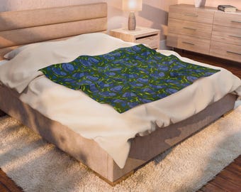 Roly Blue Fields Blanket | Repeat Pattern, Roly Poly, Nature, Bugs, Pill Bug