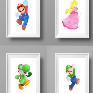 Mushroom Pals Set of 4 Digital Watercolor Prints, Wall Art, Home Decor, Nursery Printable Artwork.