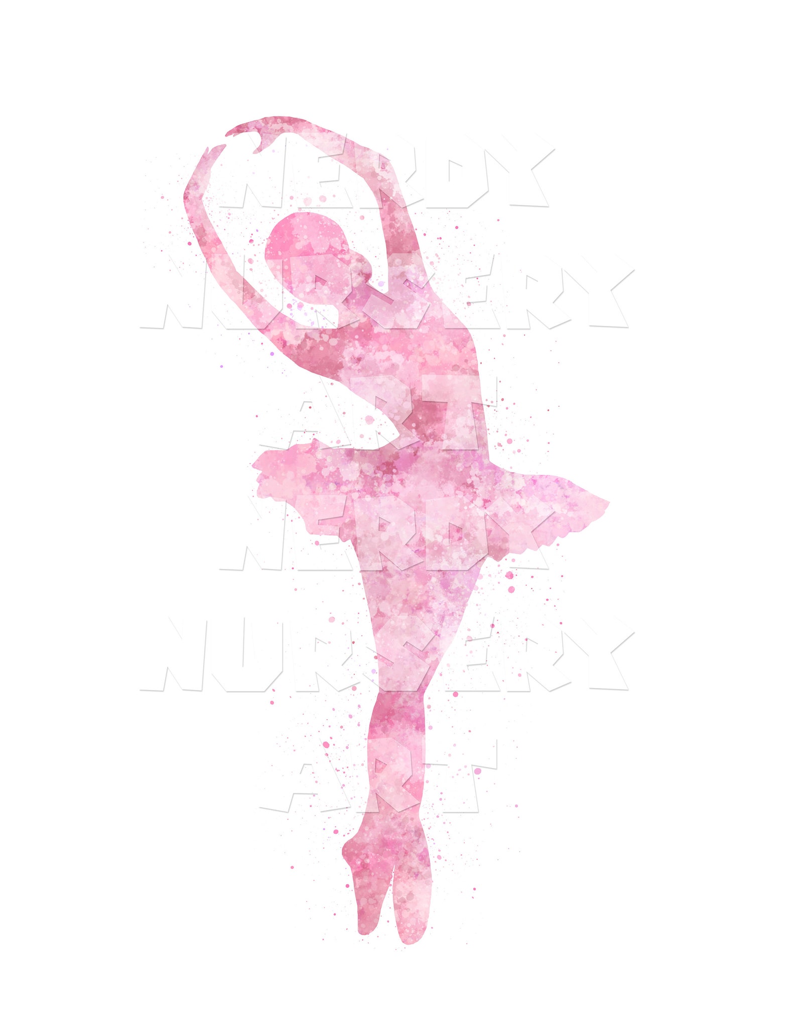 Set of 3 Pink Ballerina Watercolor Wall Art Nursery Art Home Etsy
