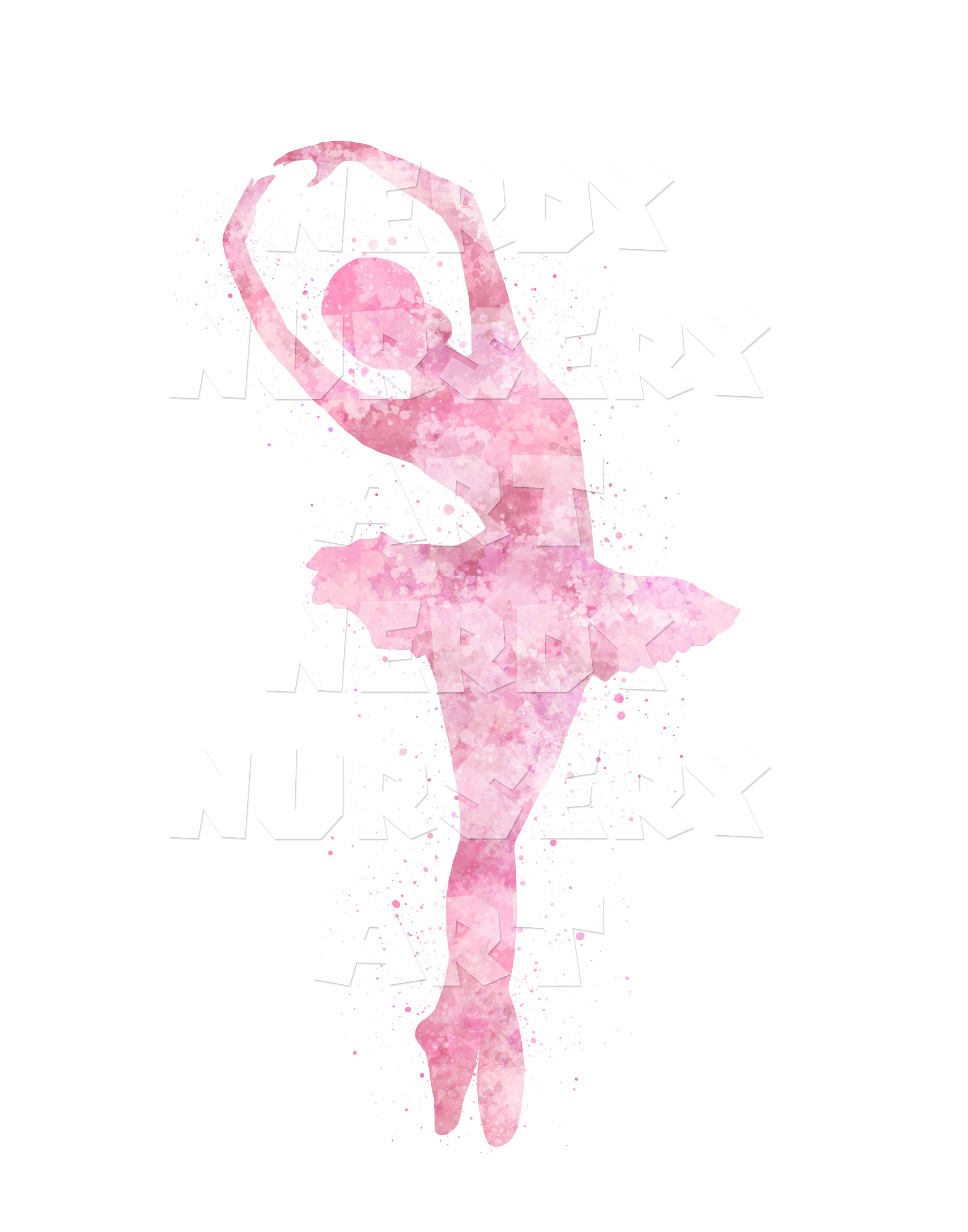 Set of 3 Pink Ballerina Watercolor Wall Art Nursery Art Home Etsy