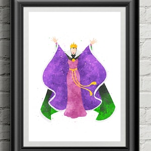 Dark Queen Watercolor Digital Download Print, Wall Art, Nursery Art, Home Decor, Art Print.