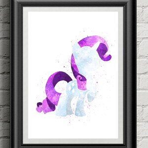 Purple and White Unicorn Watercolor Art Print, Digital Download, Instant Download, Nursery Art, Wall Art, Home Decor, Kids Room Decor.