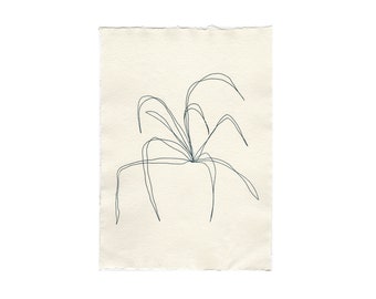 Line Leaf A4 Print on Recycled Cotton Paper