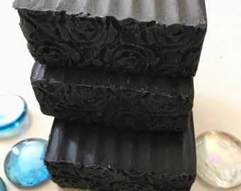 Luxury Handmade Activated Charcoal Vegan Peppermint  Lavender Facial Soap
