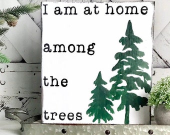 Rustic Mountain Sign / Hiking Adventure Sign / Tree Quote Sign / Nature Wooden Sign / Nature Quote /