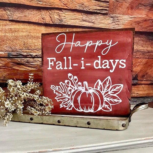 Fall Sign Decor / Happy Fall / Hello Fall / Halloween Decor / Fall Decoration / Fall Farmhouse Sign / Fall Shelf Sign