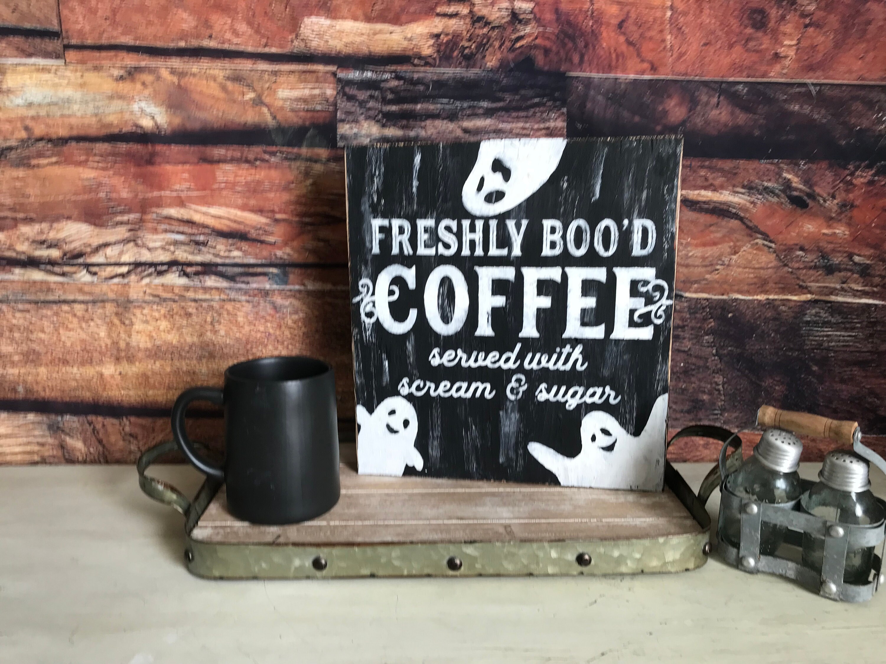 Rustic Boo Sign Halloween Decor / Rustic Halloween Sign / Ghost Decor / Freshly Boo’d ...