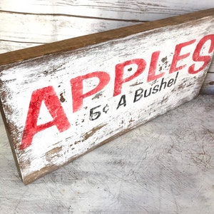 Fall Apple Sign Decor | Antique Style Chippy Sign | Apples 5 Cents a ...