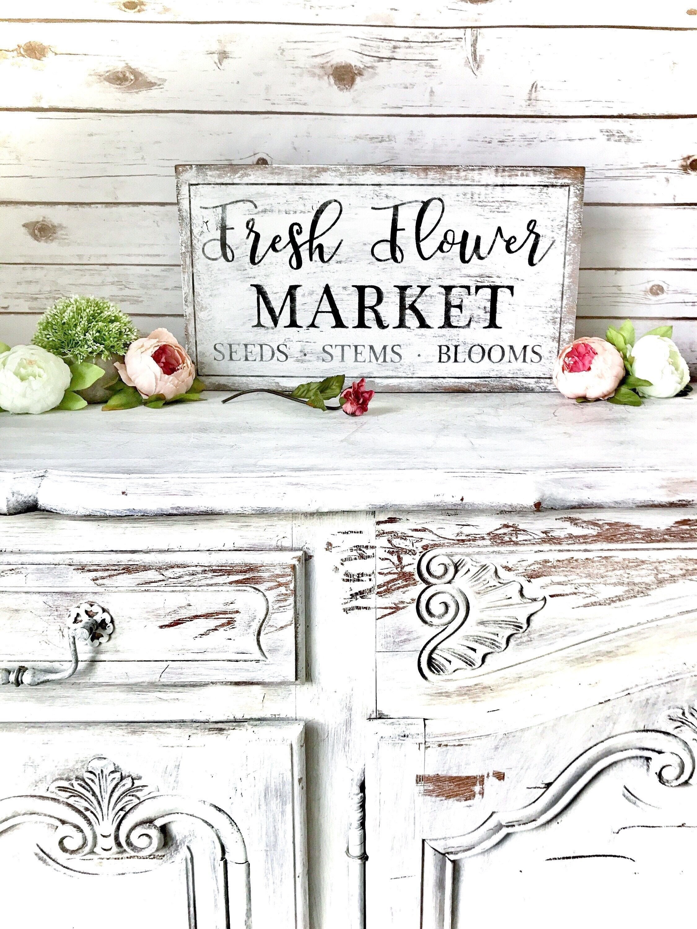 Spring Sign / Flower Market Wood Sign / Antique Farmhouse Sign ...