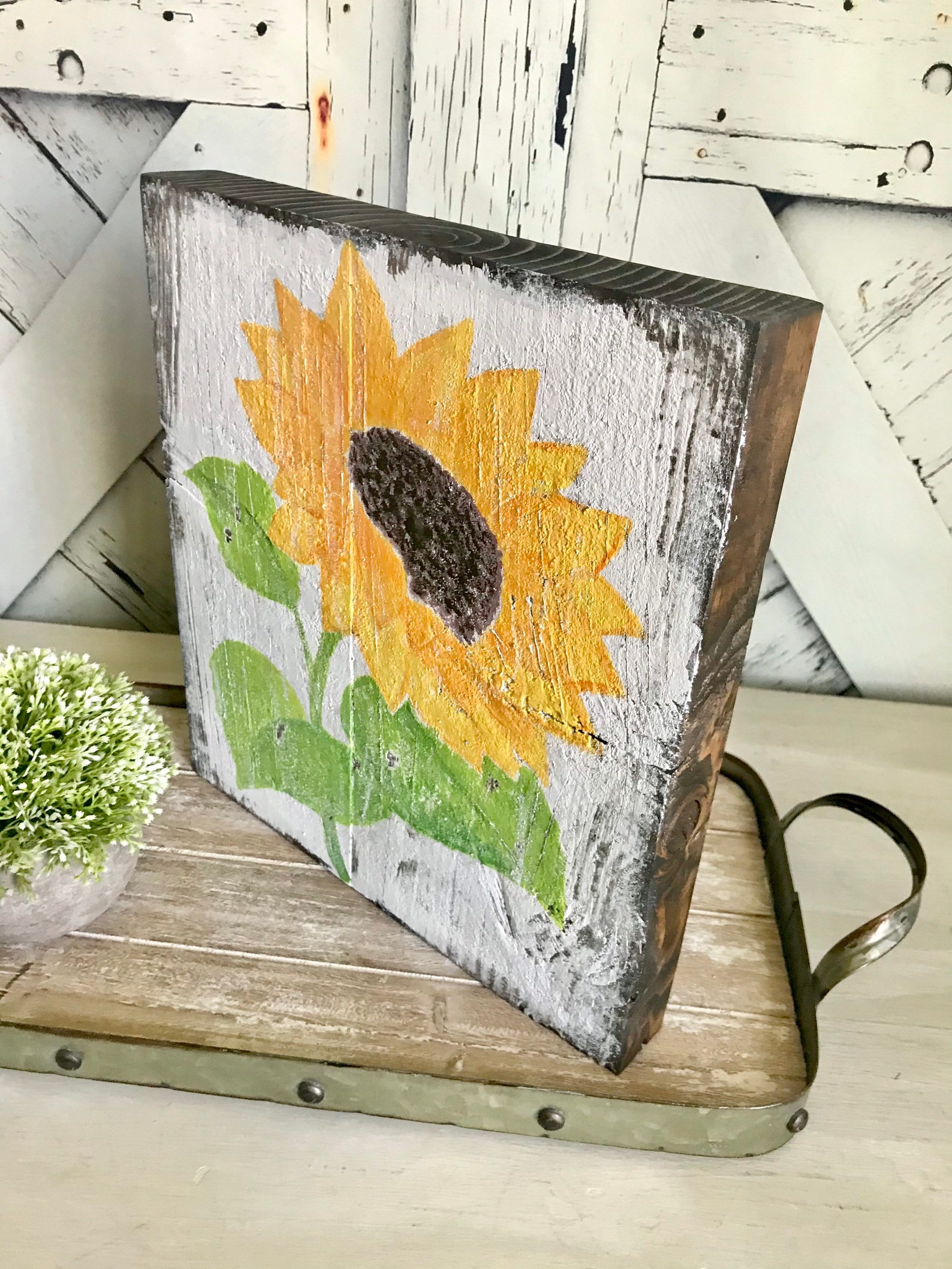 Sunflower Sign / Summer Fall Sign / Wooden Sign / Chippy Sign | Etsy