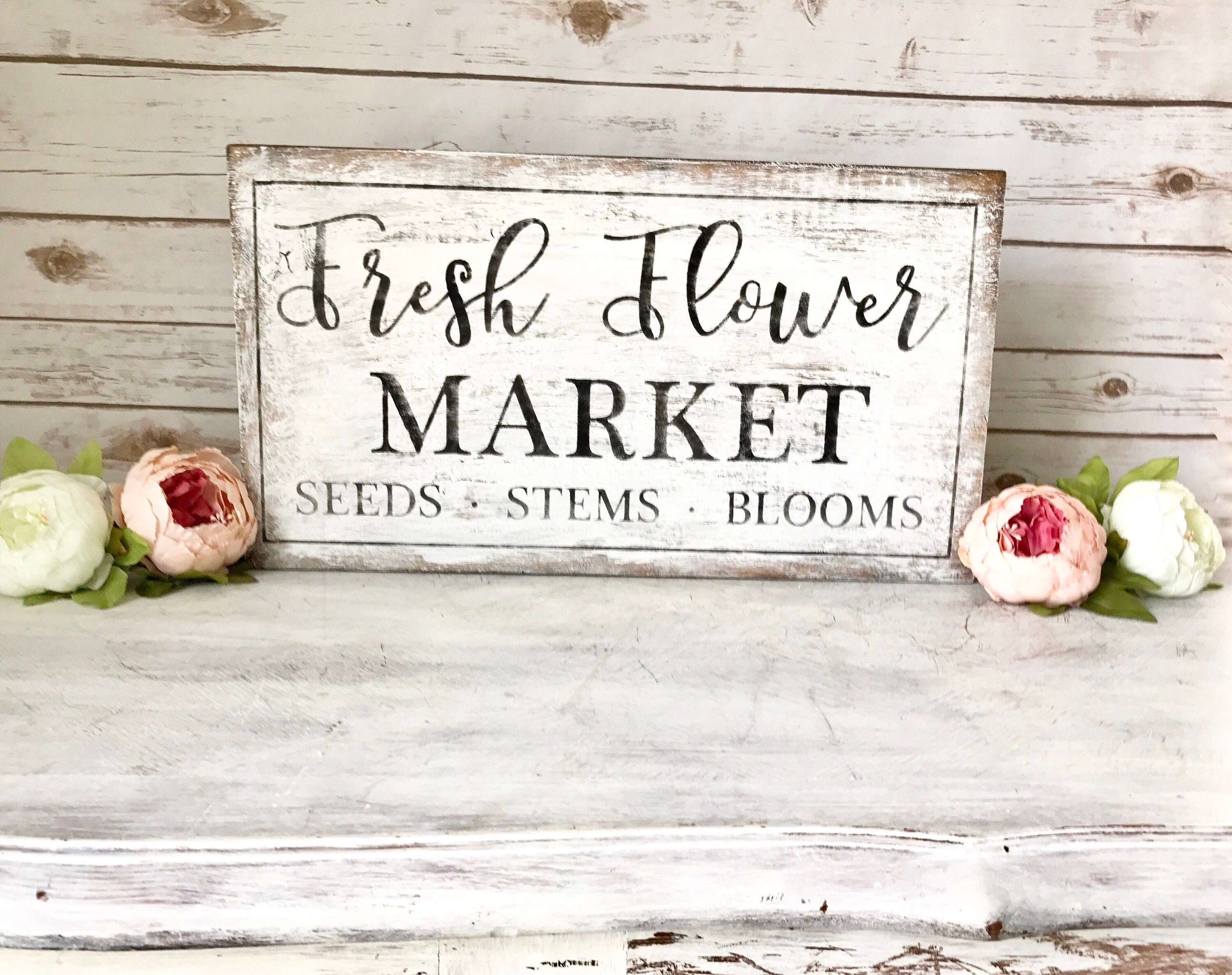 Spring Sign / Flower Market Wood Sign / Antique Farmhouse Sign ...