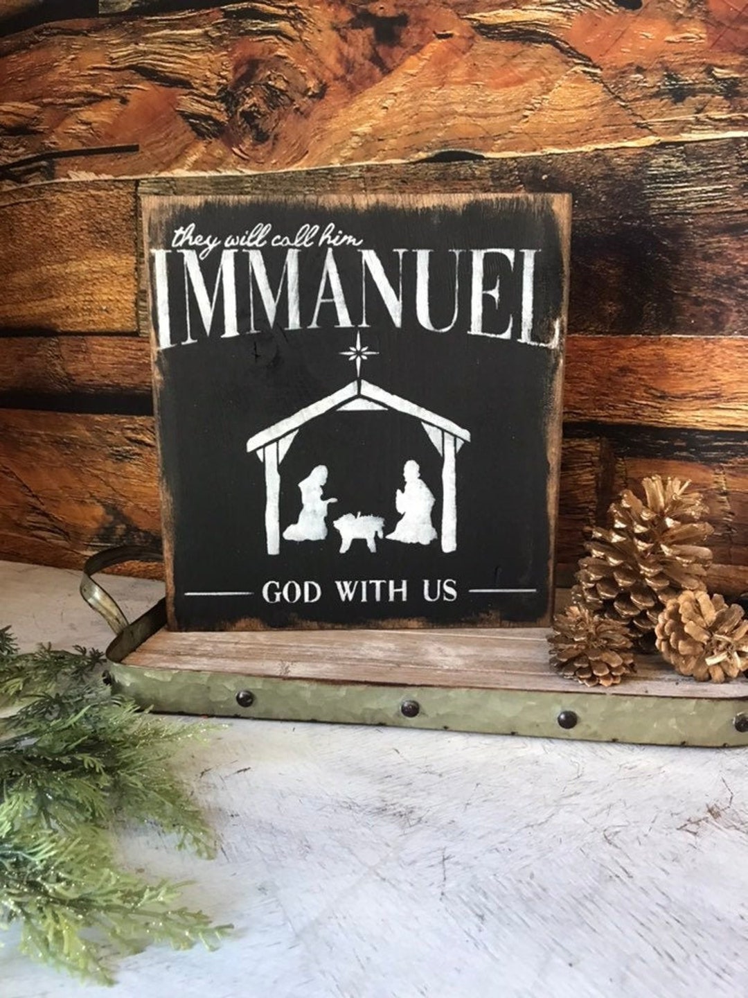 Christmas Sign | Nativity | Baby Jesus | Immanuel | God With Us ...