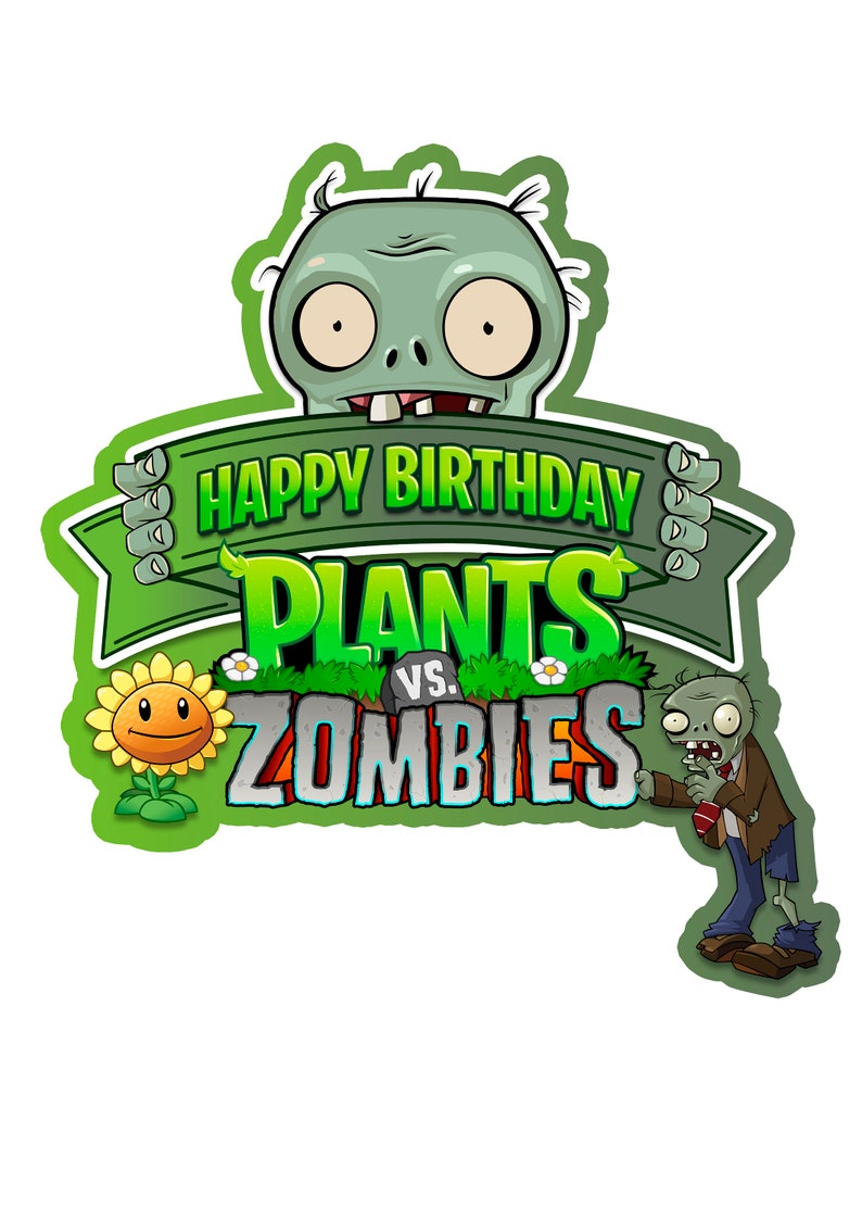Topper de torta de Plants vs Zombies | Etsy