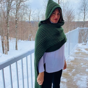 The Elora Hooded Wrap Tunisian crochet pattern, cosplay, fantasy