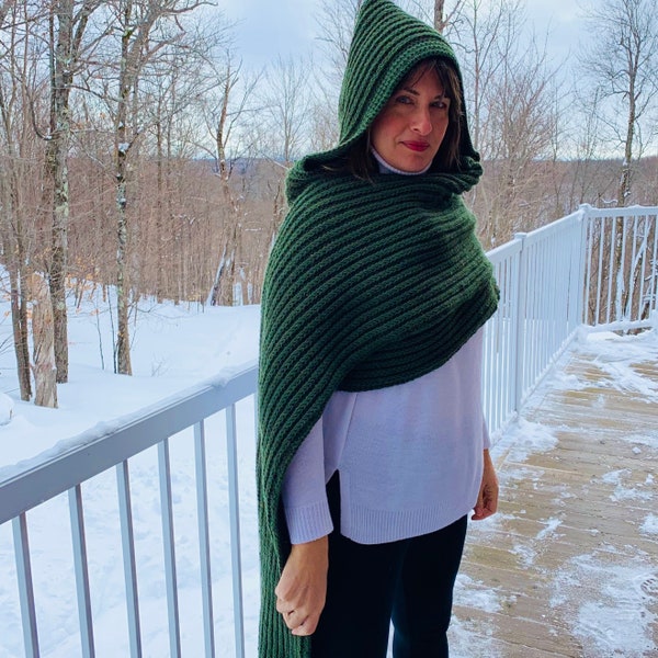 Modèle au crochet tunisien Elora Hooded Wrap, cosplay, fantaisie