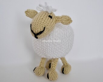 The Little Sheep stuffed handmade knit doll, baby, gift, nursery