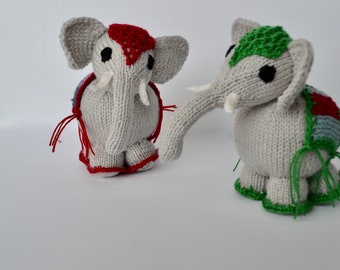 The Little Elephants, stuffed toys, hand knit, baby gift, kid's gift