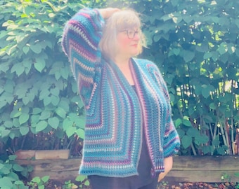 My Moxi Hexi Cardi, crochet pattern, hexagon, sweater