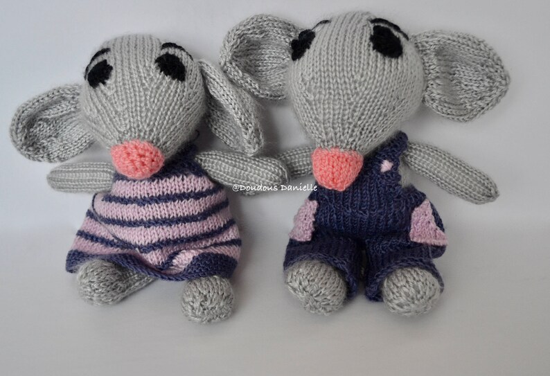 The Little Grey Mice Stuffed Handmade Knit Dolls Baby Gift | Etsy