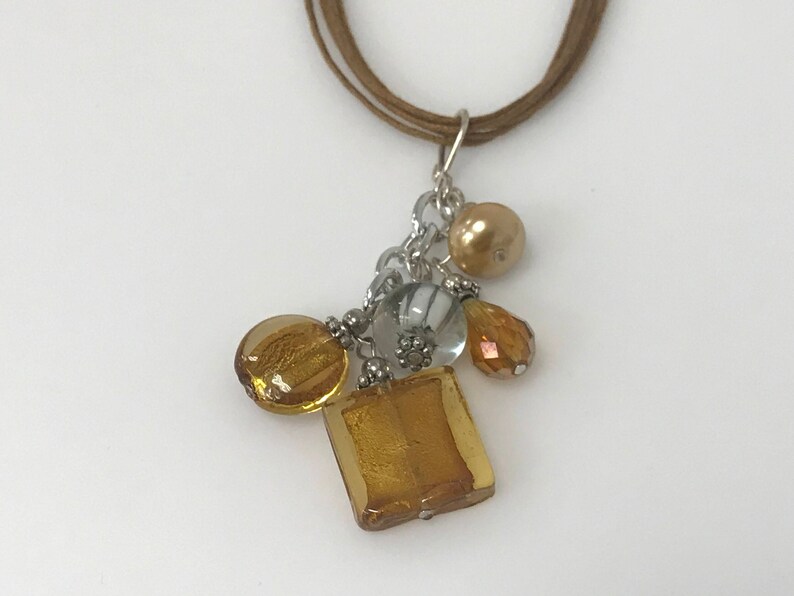 Handcrafted Golden Glass Stone ClusterSlide