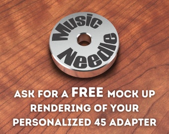 One Laser Engraved Personalized Text 45 RPM Solid Aluminum Record Adapter