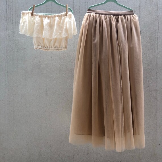girls tulle maxi skirt