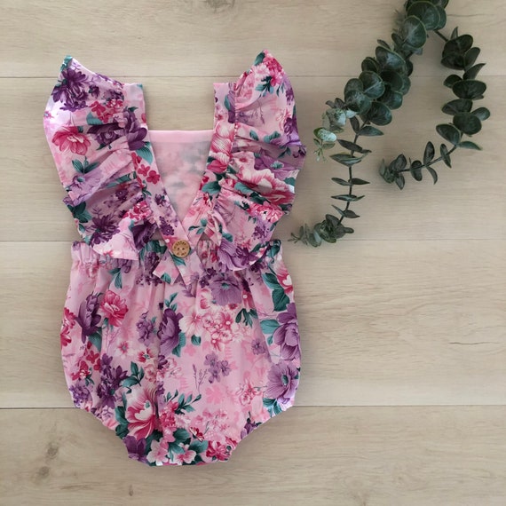 Charlotte Floral Romper Baby Girl Romper Baby Romper Floral | Etsy