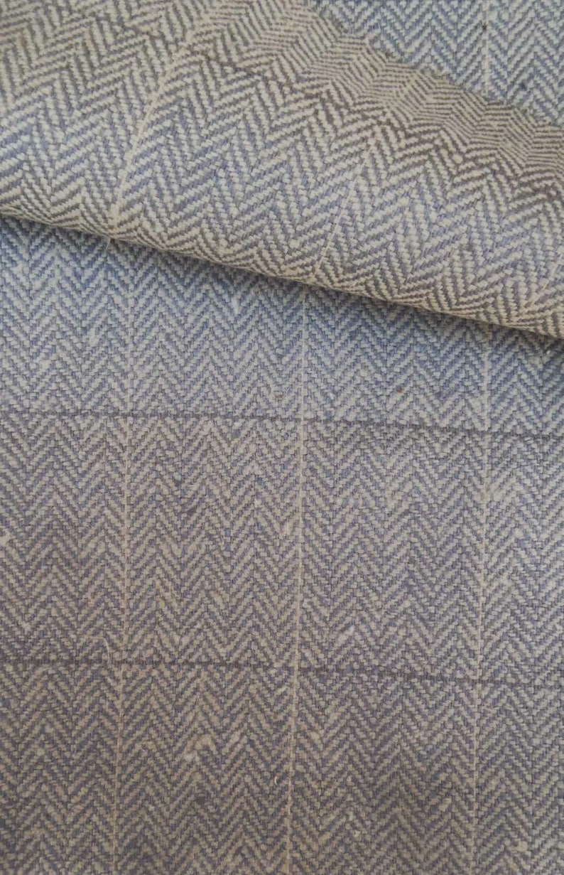 Exclusive Herringbone Tweed Pure Silk with Windowpane Grey Sand Made in Italy #703 Summer Sale