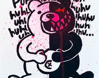 Danganronpa Monokuma "Thrills, Chills, Kills!" Mixed Media Print
