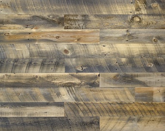 Rustic Reclaimed Wood Wall Planks - Free Shipping - 20 sq ft per bundle - Brown and Bare Wood Wheatland Finish
