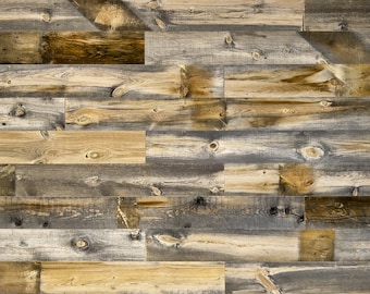 Reclaimed Wood Wall Planks - Free Shipping - 20 sq ft per bundle - Brown, Grey, Cinnamon Cody Finish