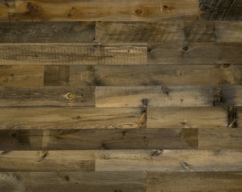 Deep Brown Reclaimed Wood Wall Planks - Free Shipping - 20 sq ft per bundle - Saratoga Finish