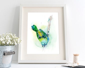 Bird Wall Art, Bird Print, Bird Lover Gift, Bird Watercolor Art, Kitchen Wall Art, Bird Art Print, Small Watercolor Art, Bird Wall Decor