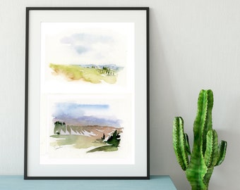 Abstrakter Aquarelldruck, Landschaft Kunstdruck, Abstrakte Wandkunst, Minimalistische Kunst, Abstrakter Aquarelldruck, Naturkunst, Originalkunstwerk