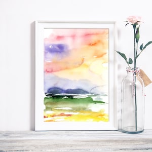 Watercolor Print Set, Landscape Print Set, Set of 3 Wall Art, Fine Art Print Set, Nature Art Prints, Sunrise Prints, Watercolor Wall decor zdjęcie 3