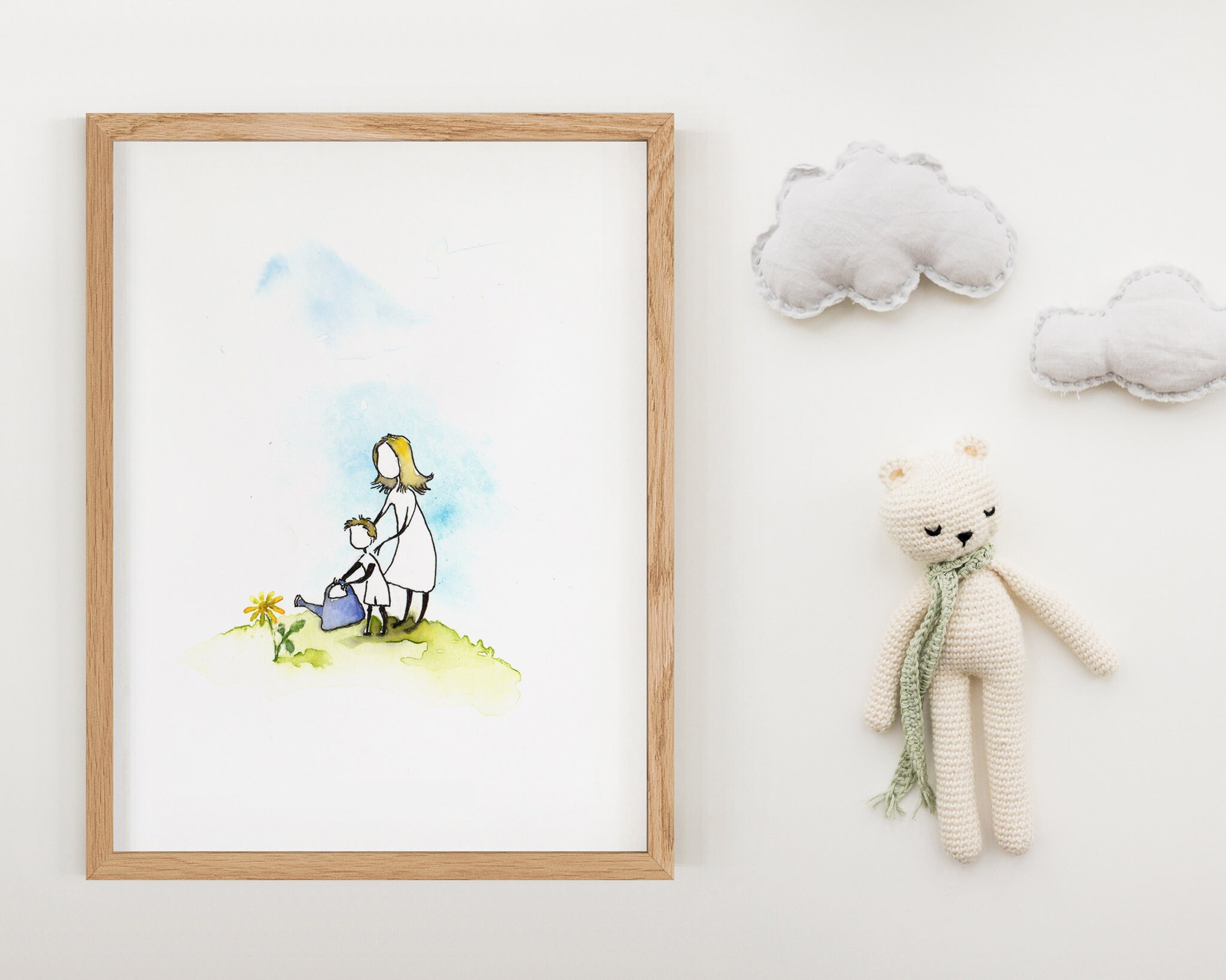 Nursery Art Set Nursery Watercolor Art Nursery Wall Art Set Etsy