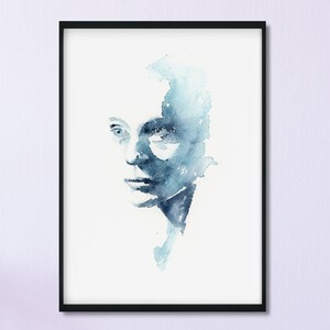 Woman watercolor Art, Feminine Wall Art, Abstract Woman Portrait, Watercolor Portrait Print, Entryway Art, Portrait Painting wall décor,