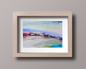 Abstract Art Print, Landscape Watercolor Painting Print, Colorful Wall Art, Entryway Wall Art, Abstract Watercolor Art, Scenery Print