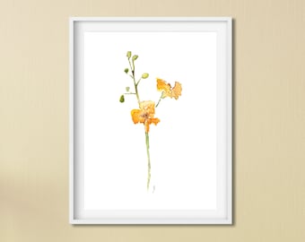 Watercolor Botanical Art, Botanical Print, Flower Print, Plant Art, Minimalist Wall Art, Watercolor Print, Floral Wall Art, Greenery Print