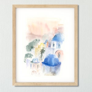 Watercolor Art Print, Watercolor Landscape Print, Small Wall Art, Abstract Print, Entryway Print, Watercolor Art, Nature Art, Greece Print